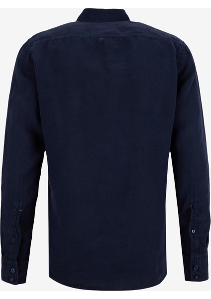 Regular Fit Gömlek Yaka Lacivert Erkek Gömlek Relegant