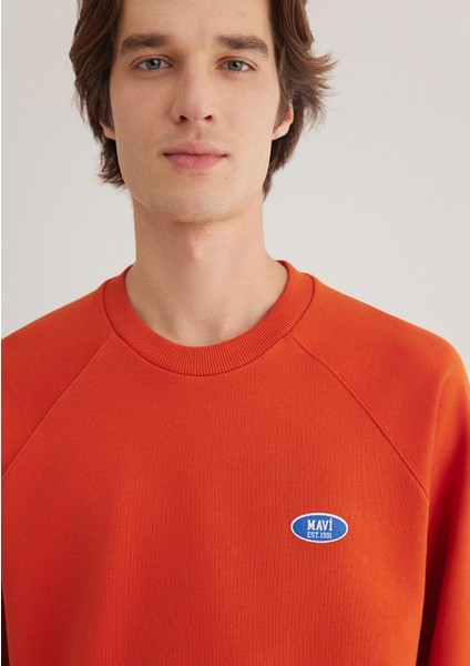 Mavi Logo Baskılı Turuncu Sweatshirt 0S10335-70435