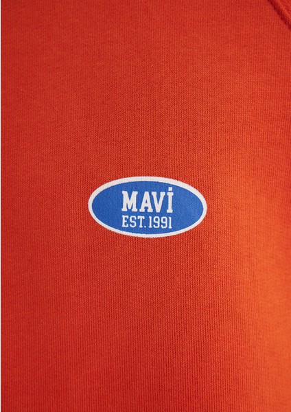 Mavi Logo Baskılı Turuncu Sweatshirt 0S10335-70435
