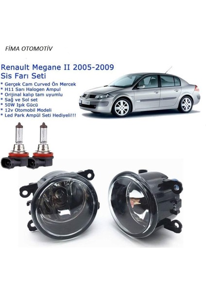 Renault Megane Sedan 2006 Sağ ve Sol Sis Farı Seti Camlı Oem