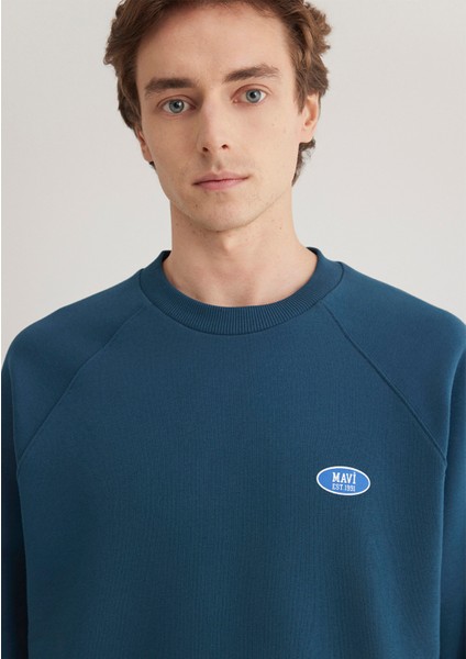 Mavi Logo Baskılı Mavi Sweatshirt 0S10335-70764