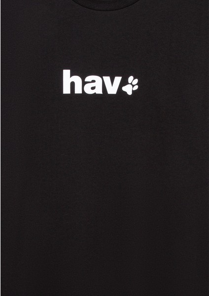 Hav Baskılı Siyah Tişört 0612759-900