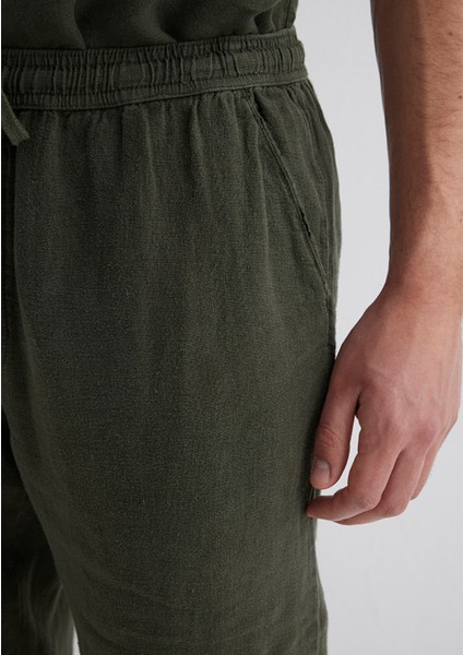Yeşil Keten Pantolon 0010358-71587