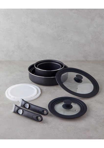Clickease Premium 11 Parça Tencere Seti 16 – 20 – 24 – 26 - 28 cm Siyah fiyatları