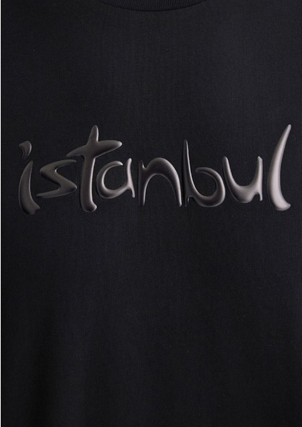 Istanbul Baskılı Siyah Tişört 0613002-71379