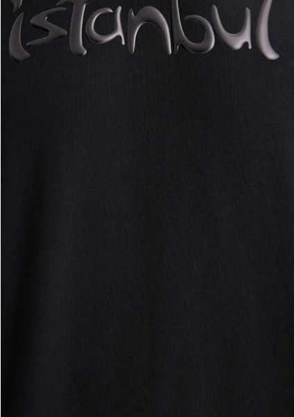 Istanbul Baskılı Siyah Tişört 0613002-71379