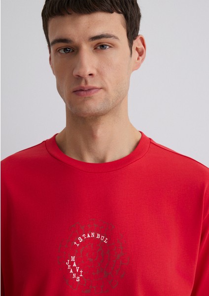 Istanbul Baskılı Kırmızı Tişört 0612996-70471