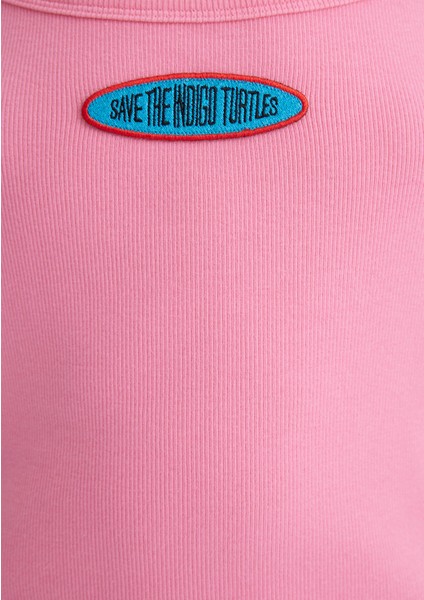 Indigo Turtles Baskılı Pembe Tişört 1613534-71028