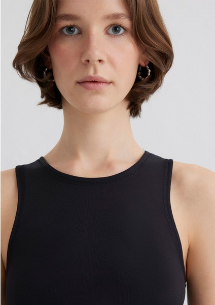 Halter Yaka Siyah Poliamid Atlet 1613499-900