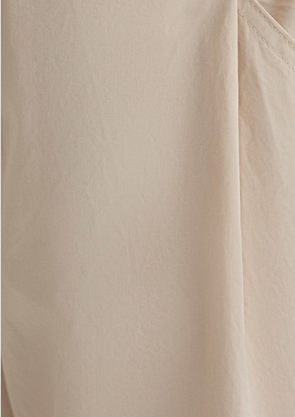 Beli Bağcıklı Ekru Kargo Pantolon 1011078-70003