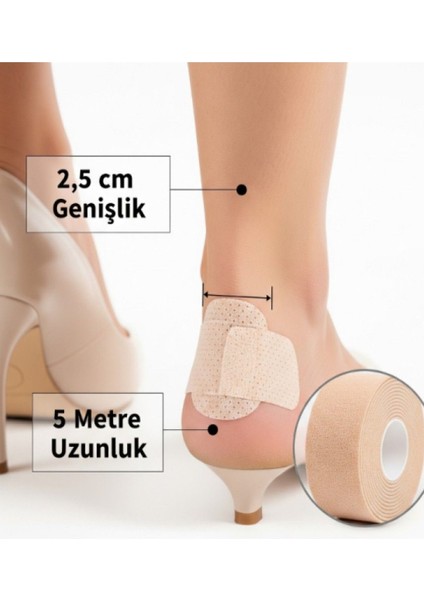 Adımlarınızı Konforlandıran 2.5 cm x 5 M Ayakkabı Vurma Önleyici Bant