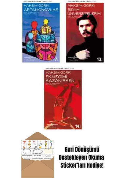 Maksim Gorki 3 Kitap Seti + Okuma Sticker'ları