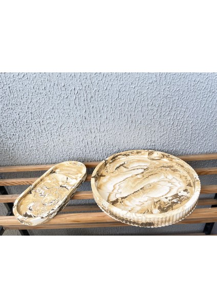 2'li Traverten Desen Tepsi fırsatları