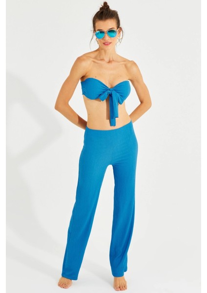Kadın Mavi Büstiyerli Pantolon Takım YEL221225 fiyatları