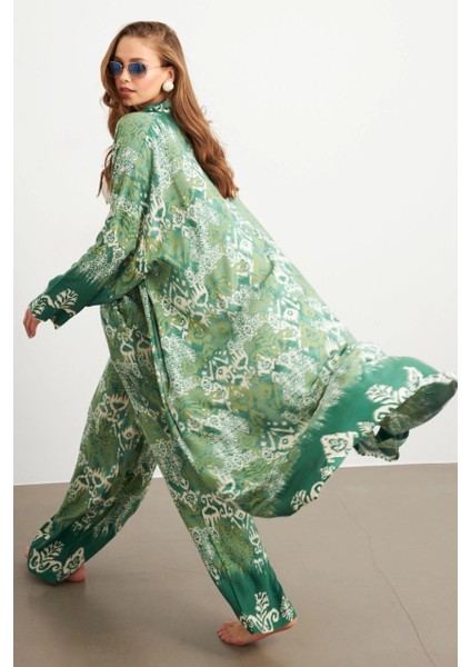 Kadın Yeşil Kaftan Takım Sİ159