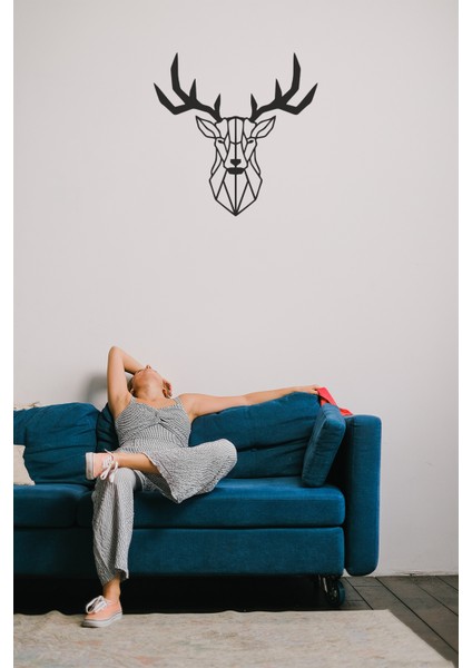 Geyik Kafası Figürü Ahşap