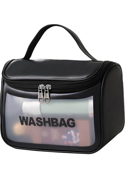 Siyah Seyahat Washbag, Makyaj ve Kişisel Bakım Ürünleri Taşıma Çantası fırsatları