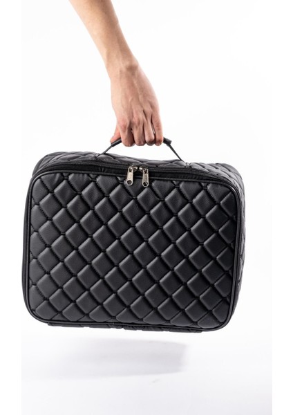 Kapitone Kuaför ve Berber Ekipman Taşıma Çantası, Siyah, Şık ve Pratik Tasarım fırsatları