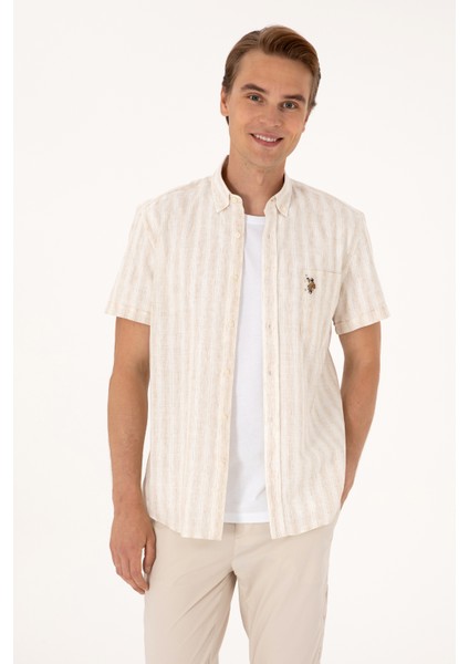 Erkek Camel Gömlek Kısa Kollu 50299600-VR015