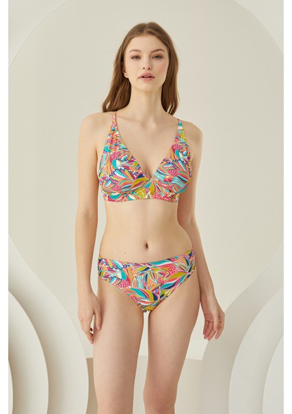 Renkli Fresh Flower Bikini Takımı