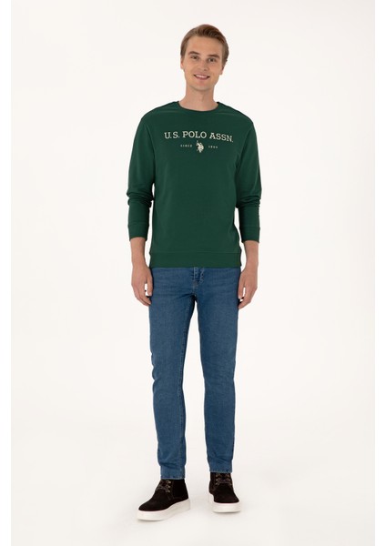 Erkek Koyu Yeşil Sweatshirt 50313743-VR079 fırsatları