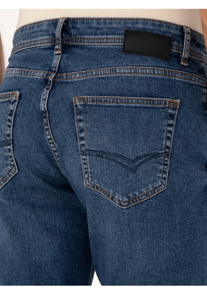Erkek Açık Mavi Regular Fit Jean Şort 50268698-DN0022