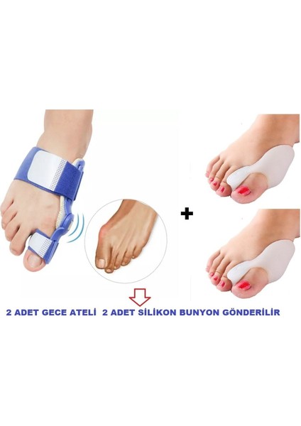 Ayak Kemik Düzeltici, Baş Parmak Koruyucu, Makaralı ve Gece Ateli Seti (2'li)