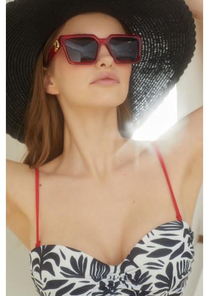 Siyah Beyaz Leaf Pattern Kaplı Bikini Takımı modelleri