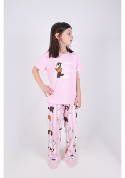 Kız Çocuk Pamuklu Kalpli Desenli Pijama Takımı fiyatları
