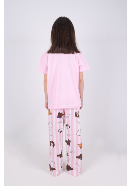 Kız Çocuk Pamuklu Kalpli Desenli Pijama Takımı fırsatları
