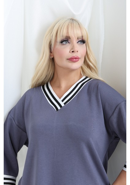 Şeritli Takım Oysho Modal Kumaş Şeritli Yumuşak Dokulu M-6xl