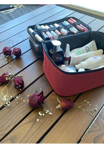 Şeffaf Kadın Makyaj Çantası, Mini ve Seyahat Dostu, Şık Gri Renk Seçenekleriyle modelleri