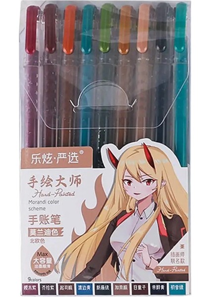 9 El Muhasebe Kalemi Seti Büyük Kapasite Yazma Araçları Jel Kalem Hızlı Kurutma Vintage Marker Öğrenciler6- (Yurt Dışından)