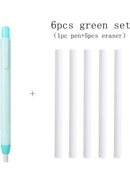 6pcs/set Yaratıcı Kalem Şekli Pres Tipi Kalem Silgi Değiştirilebilir Çekirdek Boya Sil Silini Sarf Malzemeleri Okul Öğrencileri Stilterycolor6pcs Gri Set (Yurt Dışından)