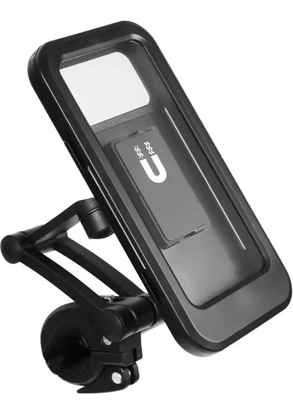 Su Geçirmez Motosiklet Bisikleti Cep Telefonu Tutucu Manyetik Evrensel Bisiklet Gps 360 ° Döner Ayarlanabilir Telefon AksesuarlarıcolorSiyah (Yurt Dışından)