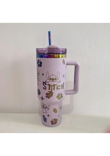 Disney Stitch 40OZ Paslanmaz Çelik Yalıtılmış Kupa 304 Paslanmaz Çelik Yalıtımlı Vakum Yalıtımlı Araba Kupası Spor Açık Hava Seyahat Kapasitesi: 40 Oz/renk: Logo (Yurt Dışından)