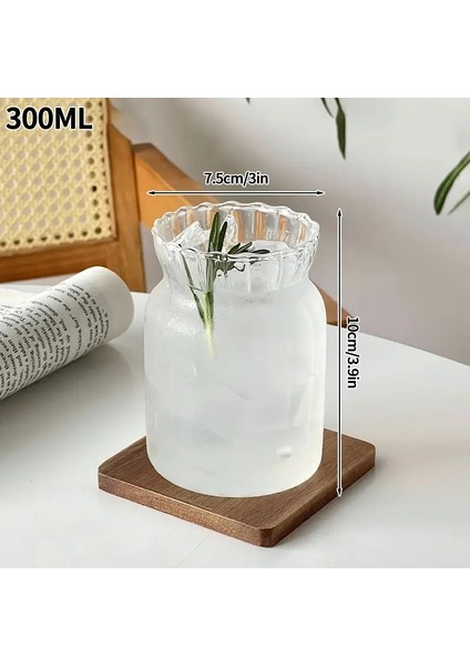 Yüksek Şeffaf Cam Daklar Yaz Buzlu Soğuk Içecekler Dak Içecek Suyu Parkla Su Kokteyl Şarap Dakları Kahve Süt Çayı Kupa S5-300ML/KAPASITEResim Olarak (Yurt Dışından)