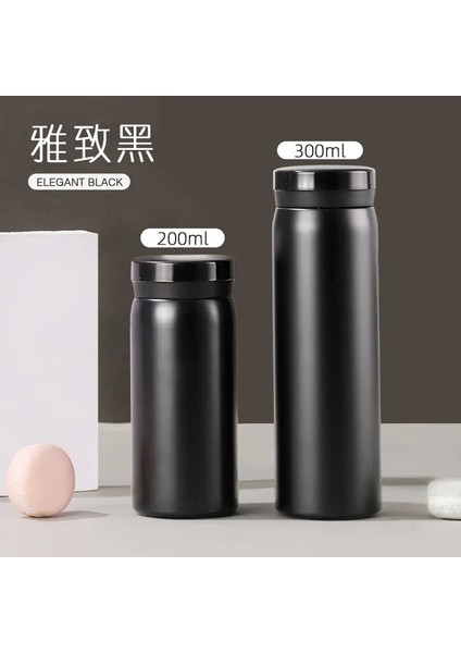 200/300ML Mini Cep Termos Sıcak Su Şişesi 316 Paslanmaz Çelik Tumbler Vakum Şişesi Çift Duvar Kahve Seyahat Kupası Kapasite200ML 1pcsSiyah (Yurt Dışından)