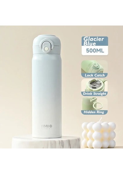 500ML Büyük Kapasiteli Kalınlaştırılmış 316 Paslanmaz Çelik Kademeli Değişim Kupası Vakum Termal Yalıtım Taşınabilir Tumbler Termos Kapasitesi500MLBuzul Mavisi (Yurt Dışından)