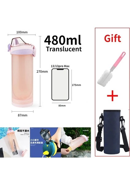 Şişe Gizli Bölmeli Şişe Su Şişesi Telefon Cepli Hap Organizatörü Şişe Spor Fitness Su Keklik480 Ml3 (Yurt Dışından)