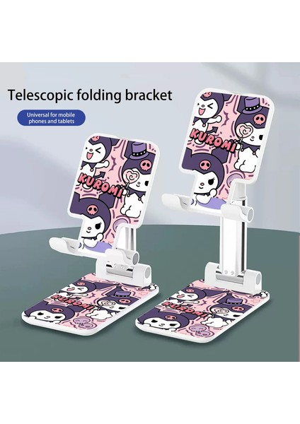 Sanrio Hello Kitty Kuromi Masası Cep Telefon Tutucu Stand Kawaii iPhone iPad Ayarlanabilir Masaüstü Tablet Tutucu Evrensel Kuromi-64 (Yurt Dışından)