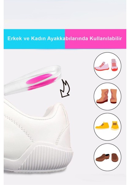 Yumuşak Silikon Topuk Koruyucu Çift, Rahat ve Destekleyici Tabanlık