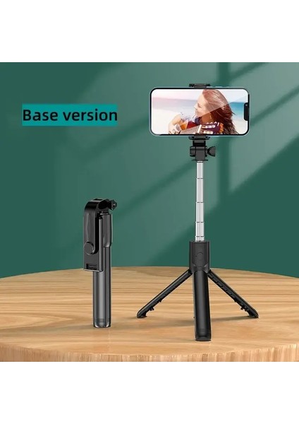 Bluetooth Kablosuz Cep Telefonu Selfie Stick Tripod Telefon Tutucusu Iphone Xiaomicolor Için Dolgu Işık Monopod Uzaktan Kumanda DeklantıSiyah (Yurt Dışından)