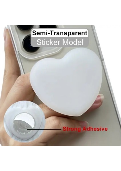 Grippopso Silikon Kalp Şeklinde Griptok Cep Telefon Tutucu Soketi Genişleyen Samsung Parmak Tutucu Için iPhone Için Stant Kavrama RengiYarı Sayım (Yurt Dışından)