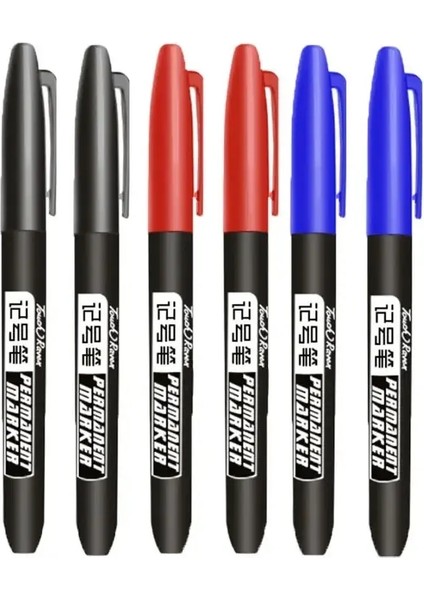 6/10 Pcs Kalıcı Marker Kalem Manga Çizim Işaretleri Siyah Mavi Kırmızı Su Geçirmez Mürekkep Eskiz Kurtarıcı Kırtasiye Sanat Okulu Malzemeleri2 Siyah 2 Mavi 2 Kırmızı (Yurt Dışından)