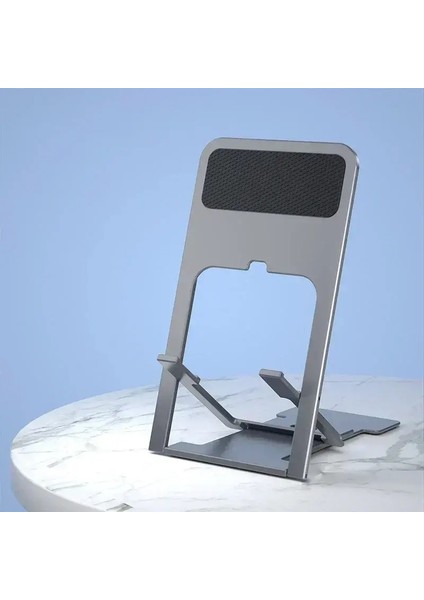 Taşınabilir Masaüstü Tutucu Katlanabilir Mini Moblie Telefon Standı Iphone 13 Pro Max iPad Xiaomi Masa Braketi Taşınabilir Stand Gri (Yurt Dışından)