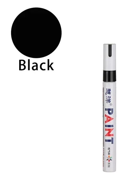 12 li Beyaz Su Geçirmez Kauçuk Kalıcı Boya Işaretleyici Çizim Araba Lastik Sırtı Çevre Lastik Boyama Vurgulayıcı Kalem Siyah (Yurt Dışından)