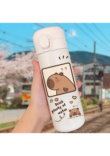 Capya Anime Kids Termos Kupa Sevimli Karikatür Kart Süt Kupa Capya Kawaii Spor Su Şişesi Kahve Kupası Su ŞişesiKapasitesi420ML3 (Yurt Dışından)