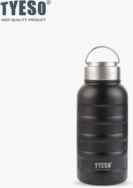 Tyeso Termos Su Şişesi 270/360/750/1000ML Çift Paslanmaz Çelik Termos Kupa Taşınabilir Açık Fitness Spor Su Şişesi Kapasite750MLSiyah (Yurt Dışından)