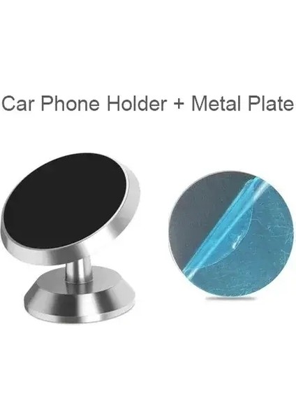 Hücre Gps Destek Manyetik Araba Telefon Tutucu Monte Dashboard Mount Ankoltüs Mobil Stand Braketi Iphone Xiaomi Samsung Lg Gümüş (Yurt Dışından)